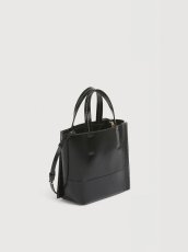 画像2: MARNI ブラックレザー スモール Museo Edgeバッグ (2)
