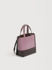 画像3: MARNI ディープブラウン＆パープルレザー スモール Museo Edgeバッグ (3)