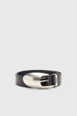 画像1: DIESEL 3cm leather belt with sculptural buckle (1)