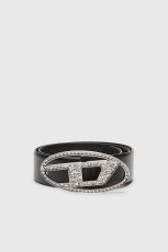 画像1: DIESEL 4cm Leather belt with crystal buckle (1)