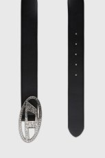 画像3: DIESEL 4cm Leather belt with crystal buckle (3)