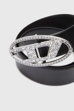 画像2: DIESEL 4cm Leather belt with crystal buckle (2)