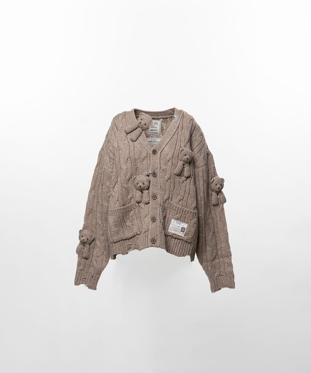 画像1: "PINK HOUSE x MMY" Bear Motif Knit Cardigan (1)