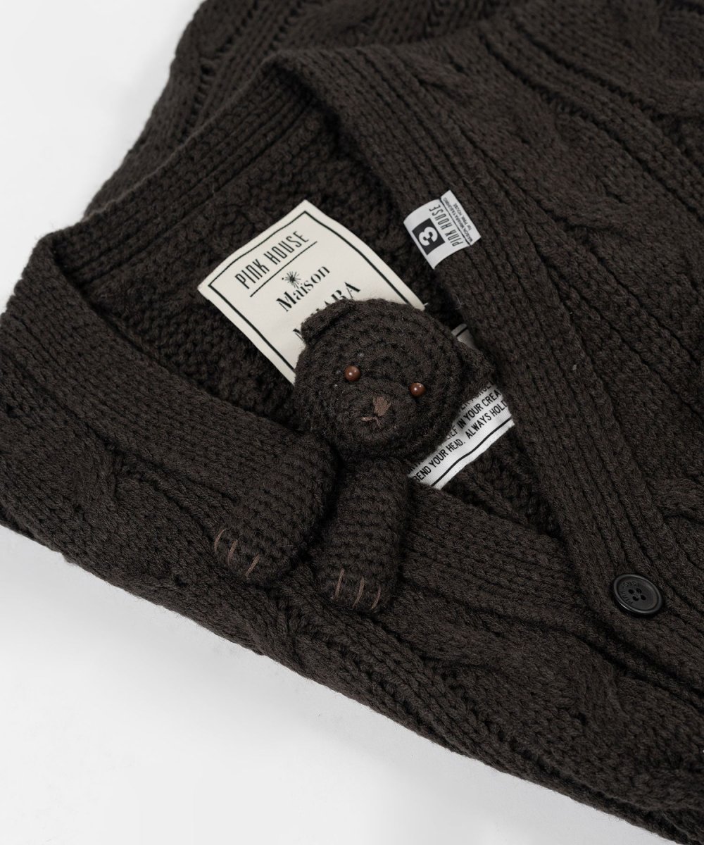 画像4: "PINK HOUSE x MMY" Bear Motif Knit Cardigan (4)