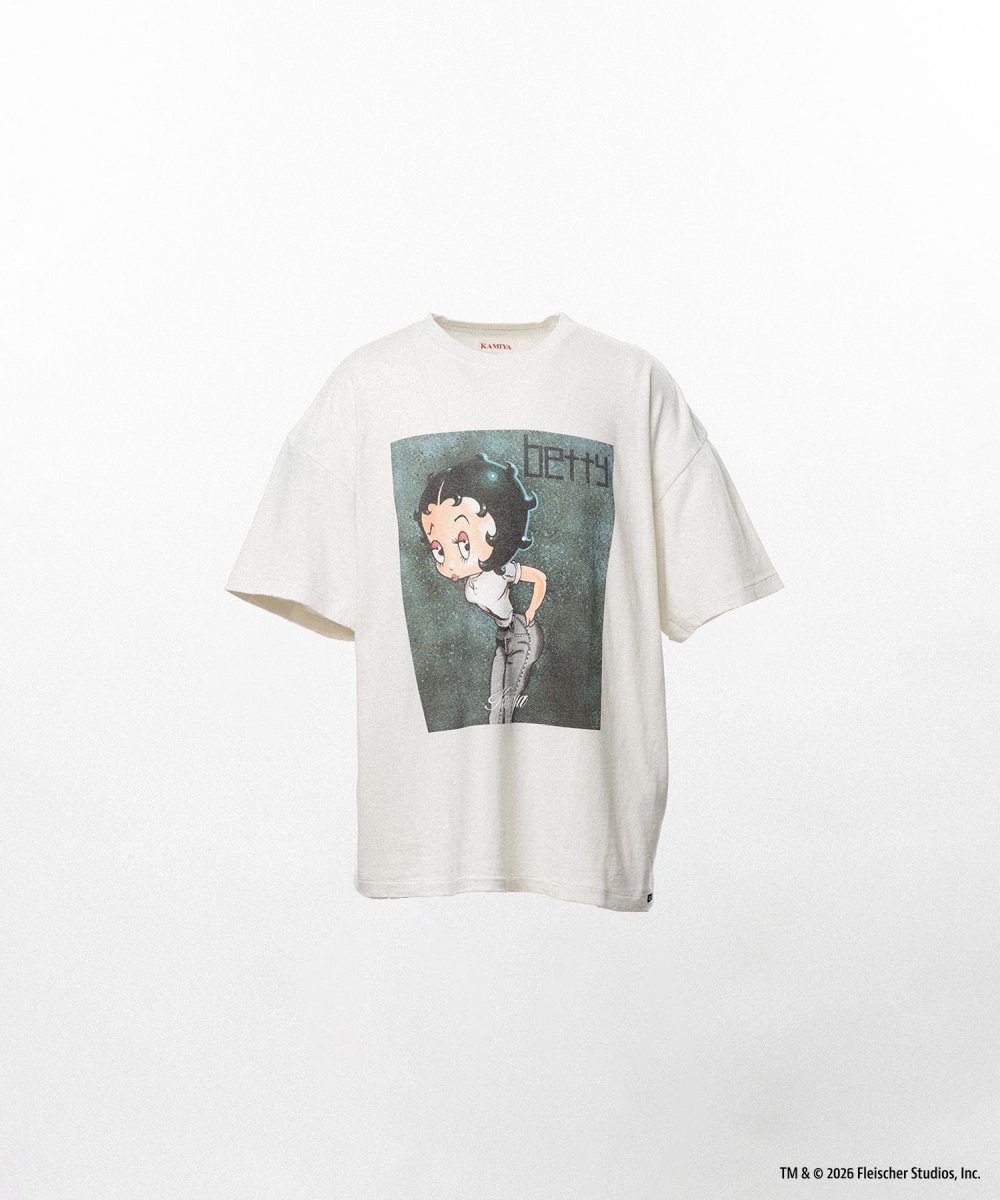 画像1: Betty Boop™ × KAMIYA "I’m coming out" Distressed T-shirt (1)