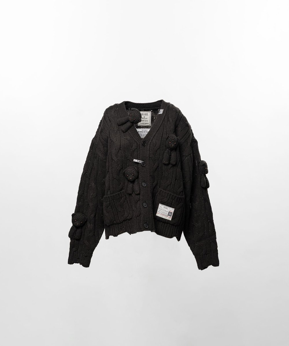 画像1: "PINK HOUSE x MMY" Bear Motif Knit Cardigan (1)