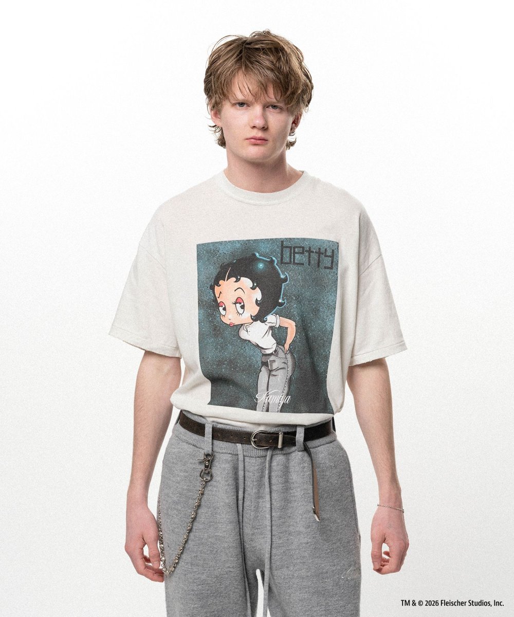 画像4: Betty Boop™ × KAMIYA "I’m coming out" Distressed T-shirt (4)