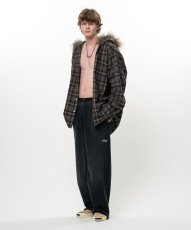 画像3: KAMIYA Fur-Trimmed Hooded Check Shirt (3)