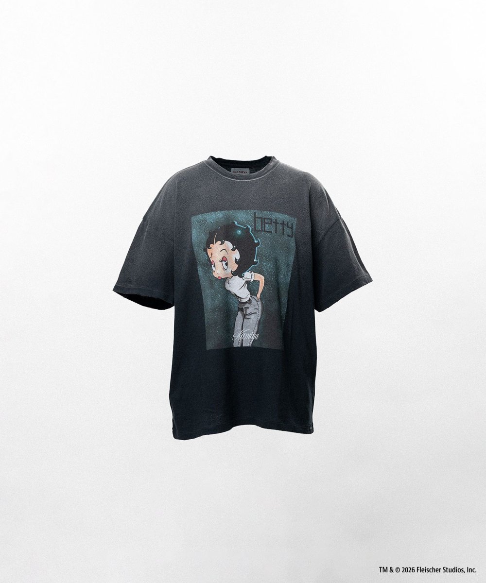 画像1: Betty Boop™ × KAMIYA "I’m coming out" Distressed T-shirt (1)