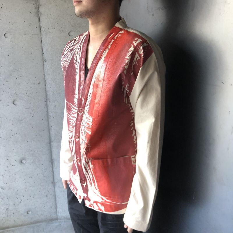 【正規取扱店販売品】FRANK LEDER フランクリーダー ベッドシーツペイントカーディガン　ご注文確認後即日発送　/ 送料無料