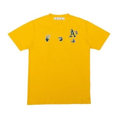 Off-White c/o VIRGIL ABLOH オフホワイト OFF-WHITE x MLB x NEW ERA ... Virgil Abloh×MCA 2019AW FOS Think Outside the Box Tee ヴァージル・アブロー×エムシーエー シンクアウトサイドザボックスTシャツ Canary Yellow限定 オフホワイト 半袖 カットソー ホワイト サイズS【210801】【-B】【me04】