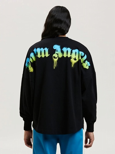 Palm Angels パームエンジェルス SPRAYED PALM LOGO OVER TEE LONG ...