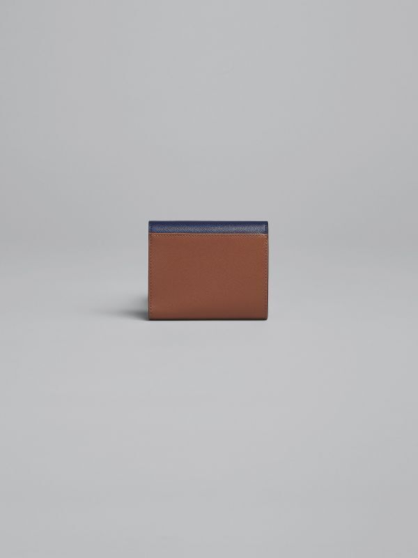 MARNI マルニ ブルー、ホワイト、ブラウン サフィアーノレザー製三