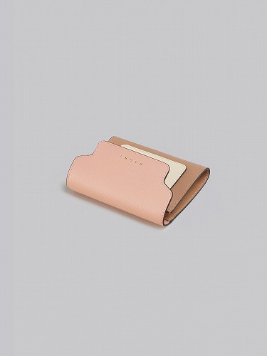 MARNI LEATHER CLUTCH BAG PINK BEIGE