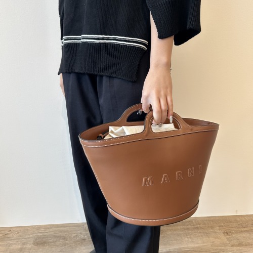MARNI マルニ かごバッグ マイクロミニ ブラウン MARNI マルニ かごバッグ マイクロミニ ブラウン
