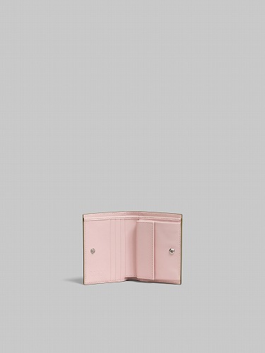 MARNI マルニ グリーン レザー製 二つ折りウォレット レイズド 